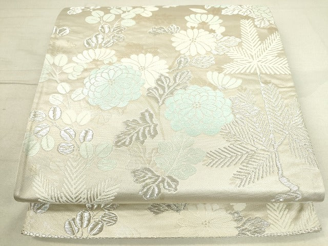 平和屋着物◎六通柄袋帯 能衣若草花文 金銀糸 逸品 DAAJ2662mz