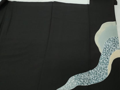 平和屋着物■豪華黒留袖 陶器花文 金彩 逸品 CAAI5866th