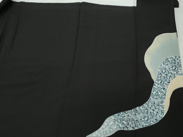 平和屋着物■豪華黒留袖 陶器花文 金彩 逸品 CAAI5866th