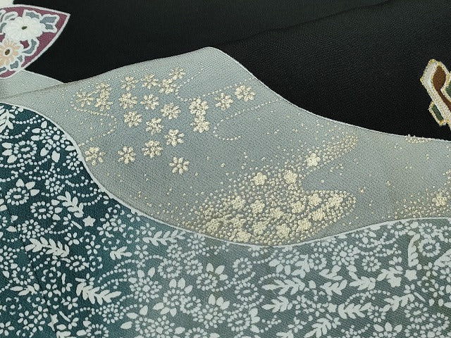 平和屋着物■豪華黒留袖 陶器花文 金彩 逸品 CAAI5866th