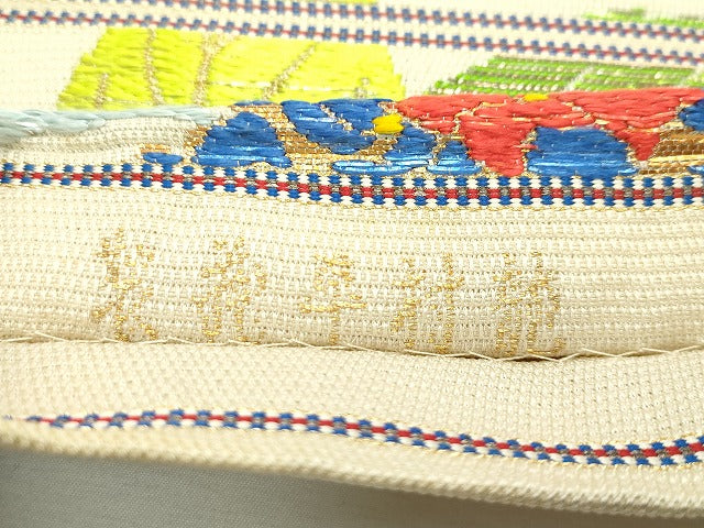 期間限定セール30％off■最高級　夏物　龍村平蔵製　六通太鼓柄　本袋帯　あぢさい錦　金糸　逸品　CZAA1038s4