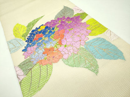 期間限定セール30％off■最高級　夏物　龍村平蔵製　六通太鼓柄　本袋帯　あぢさい錦　金糸　逸品　CZAA1038s4