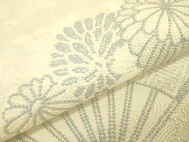 平和屋着物■太鼓柄袋帯 総刺繍 扇面花文 逸品 DAAI7828fe