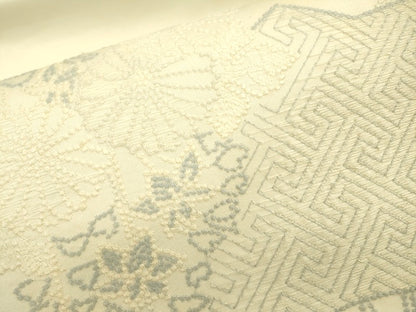 平和屋着物■太鼓柄袋帯 総刺繍 扇面花文 逸品 DAAI7828fe