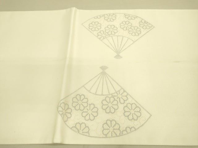 平和屋着物■太鼓柄袋帯 総刺繍 扇面花文 逸品 DAAI7828fe