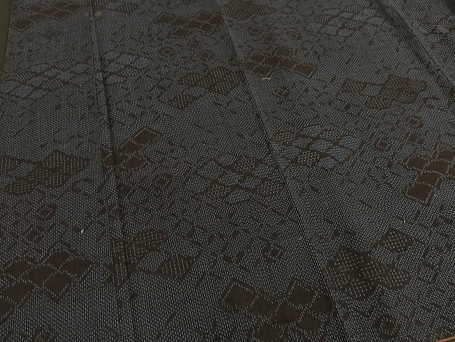 平和屋着物■上質な紬 幾何学文様 逸品 BAAK9233yc