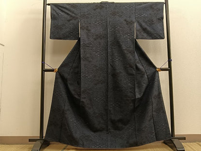 平和屋着物■上質な紬 幾何学文様 逸品 BAAK9233yc