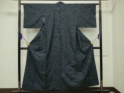 平和屋着物■上質な紬　吉祥草花文　逸品　CAAI4410in