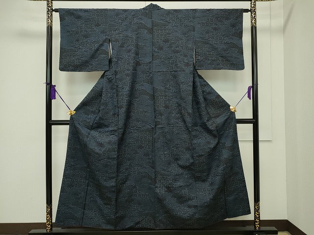 平和屋着物■上質な紬　吉祥草花文　逸品　CAAI4410in