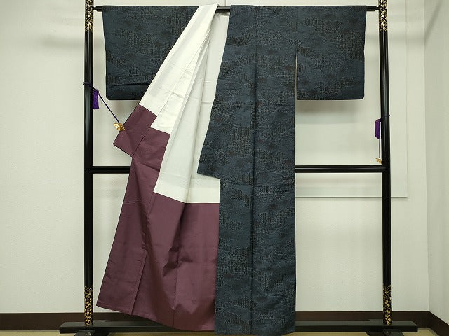 平和屋着物■上質な紬　吉祥草花文　逸品　CAAI4410in