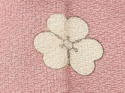 平和屋着物■付下げ　刺繍　家紋文　鴇色　逸品　CAAI8408yc