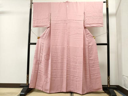 平和屋着物■付下げ　刺繍　家紋文　鴇色　逸品　CAAI8408yc