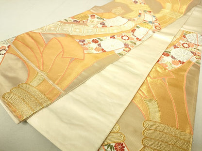 平和屋着物◎六通柄袋帯 景福熨斗文 金銀糸 逸品 DAAJ4084re