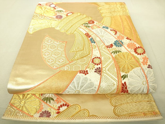 平和屋着物◎六通柄袋帯 景福熨斗文 金銀糸 逸品 DAAJ4084re