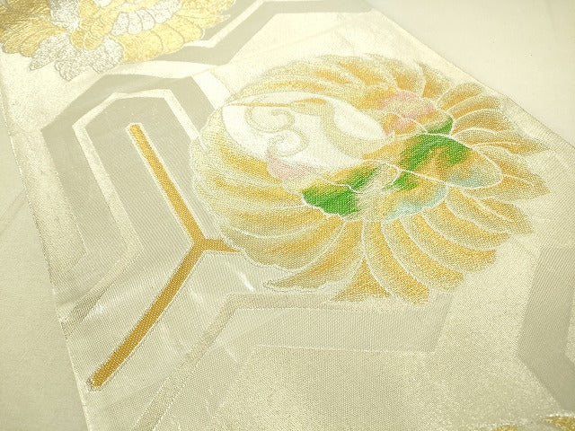 平和屋着物◎六通柄袋帯 毘沙門亀甲 飛鶴文 金銀糸 逸品 DAAJ4089re