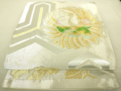 平和屋着物◎六通柄袋帯 毘沙門亀甲 飛鶴文 金銀糸 逸品 DAAJ4089re