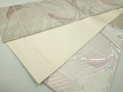 平和屋着物◎六通柄袋帯 飛鶴文 銀糸 逸品 CAAI3762ku