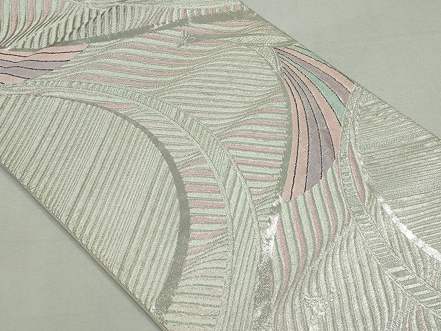 平和屋着物◎六通柄袋帯 飛鶴文 銀糸 逸品 CAAI3762ku
