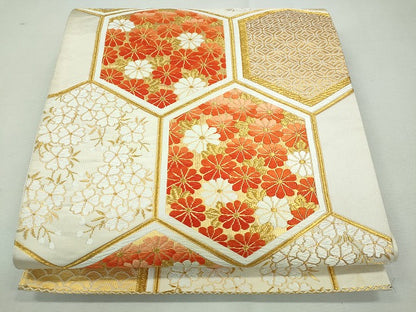 平和屋着物◎六通柄袋帯 亀甲舞花文 金糸 逸品 CAAI3763ku