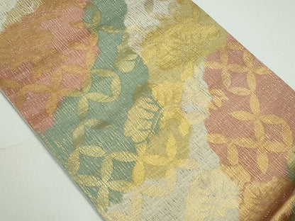 平和屋着物◎六通柄袋帯 草花文 金糸 逸品 CAAI3803ku