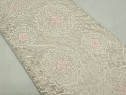 平和屋着物◎全通柄袋帯 正倉院花唐草文 銀糸 逸品 CAAI3818ku