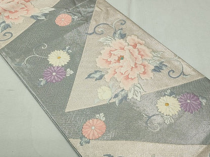 平和屋着物◎佐賀錦 六通柄袋帯 花唐草文 金銀糸 逸品 CAAI3819ku