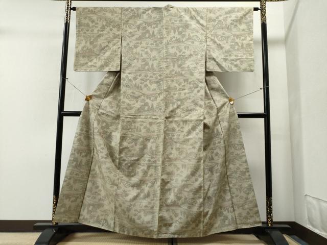 平和屋着物■上質な紬 霞遠山風景文 逸品 CAAI8535yc