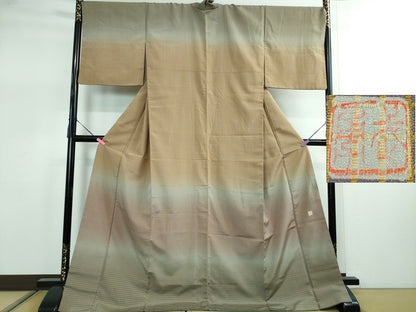 平和屋本店●極上 伝統工芸士 曽根武勇 訪問着 お召地 格子 暈し染め 逸品 DZAA2243kh5