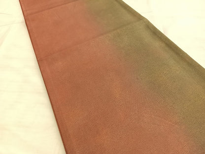 平和屋着物◎全通柄袋帯 紬地 霞文 金彩 逸品 BAAK0903du