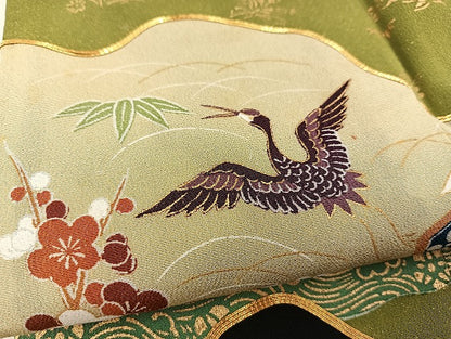 平和屋着物■豪華黒留袖　駒刺繍　道長花鳥文　金彩　逸品　BAAK9291yc
