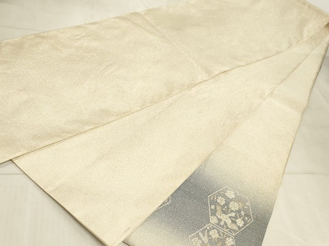 平和屋着物◎太鼓柄袋帯 亀甲花鳥文 正絹 逸品 AAAM3135sx