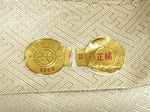 平和屋着物◎西陣 六通柄袋帯 風景文 銀糸 証紙付き 正絹 逸品 AAAM3187sx