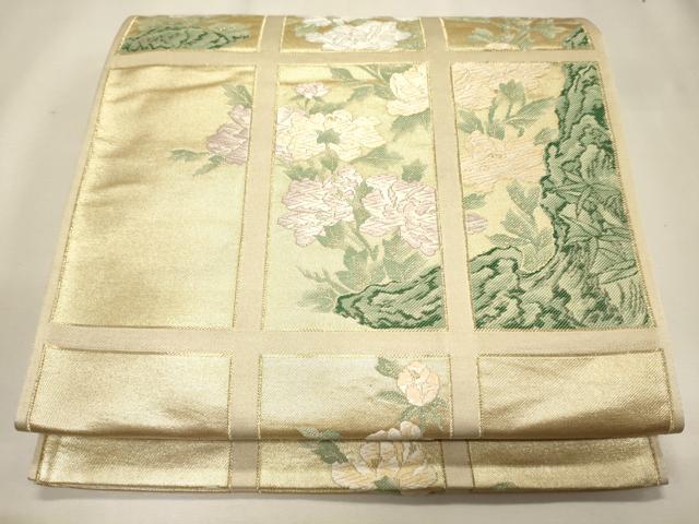 平和屋着物◎六通柄袋帯 草花文 金糸 正絹 逸品 CAAJ9820oy