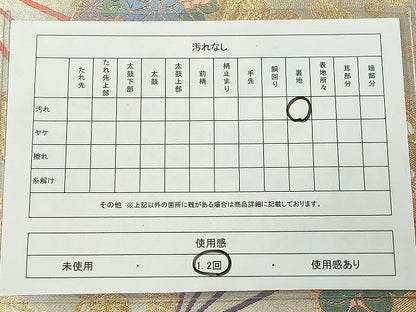 平和屋着物◎六通柄袋帯 唐織 扇面花蝶文 金糸 正絹 逸品 CAAI3949ku