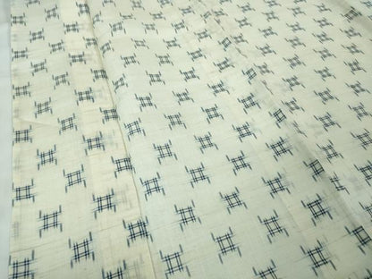 平和屋本店■希少　夏物　沖縄県無形文化財指定　本場八重山上布　麻　藍　反端付き　逸品　未使用　DZAA2048kh4