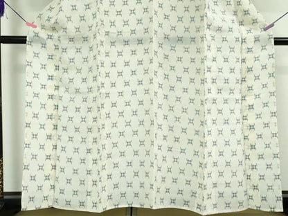 平和屋本店■希少　夏物　沖縄県無形文化財指定　本場八重山上布　麻　藍　反端付き　逸品　未使用　DZAA2048kh4