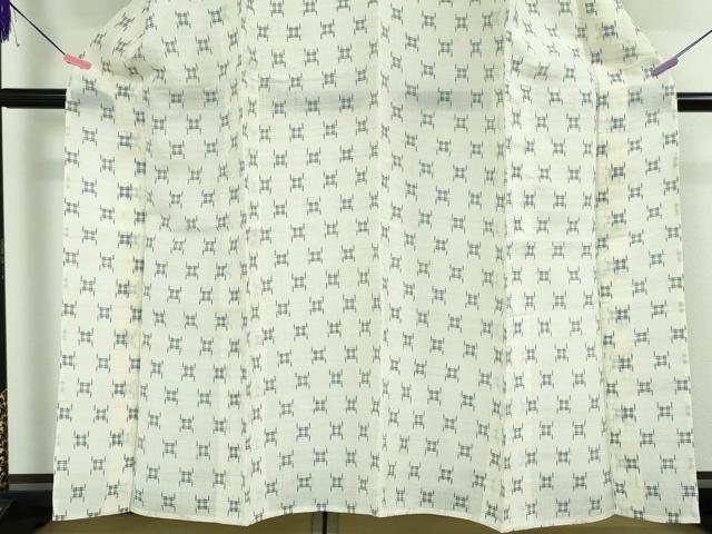 平和屋本店■希少　夏物　沖縄県無形文化財指定　本場八重山上布　麻　藍　反端付き　逸品　未使用　DZAA2048kh4
