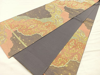 平和屋着物◎六通柄 本袋帯 華小袖 金糸 正絹 逸品 BAAK5752if