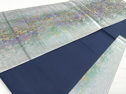 平和屋着物◎六通柄袋帯 箔散らし 引箔 正絹 逸品 BAAK8607cm
