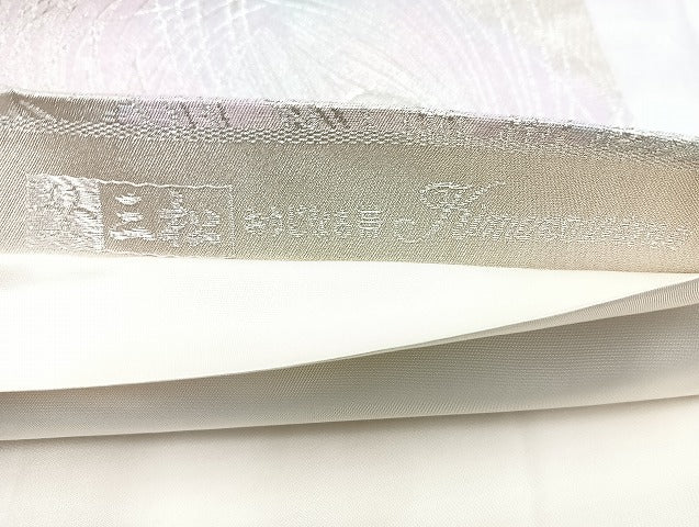 平和屋着物◎六通柄袋帯 唐織 孔雀羽 金銀糸 正絹 逸品 BAAK8601cm