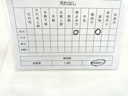 平和屋着物◎六通柄袋帯 唐織 更紗花鳥文 手織 引箔 正絹 逸品 BAAK8632cm