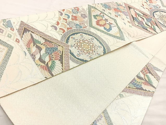 平和屋着物◎九百佐賀錦 六通柄袋帯 織匠宝文 金銀糸 正絹 逸品 BAAK8690cm