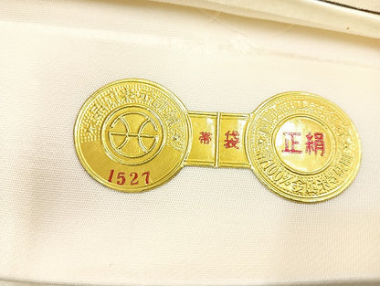 平和屋着物◎西陣 つちもと謹製 六通柄袋帯 唐織 飛翔舞姿 銀糸 正絹 逸品 BAAK8778cm