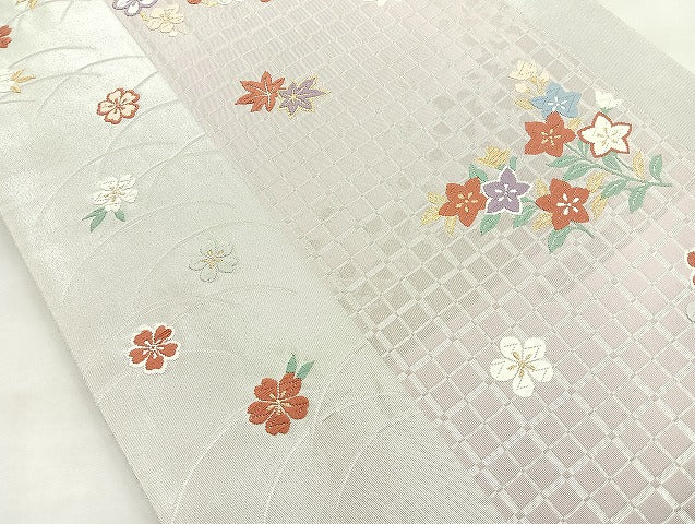 平和屋着物◎六通柄袋帯 唐織 春秋間道 金銀糸 正絹 逸品 BAAL0113cm