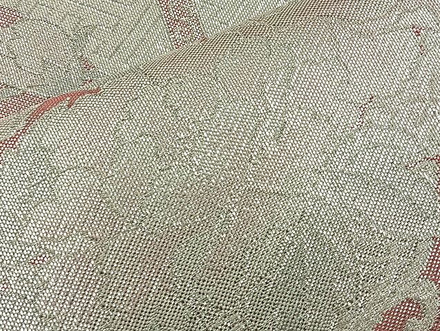 平和屋着物◎佐賀錦 六通柄袋帯 亀甲牡丹丸文 銀糸 正絹 逸品 BAAK5792if