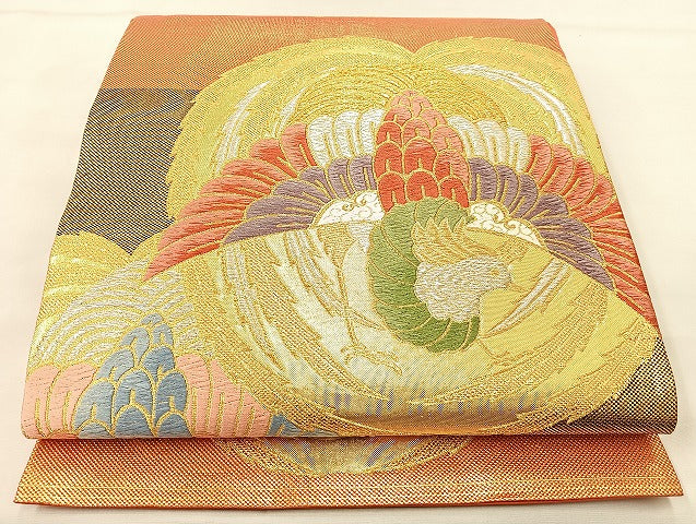 平和屋着物◎六通柄袋帯 唐織 鳳凰 金銀糸 正絹 逸品 BAAL1210if