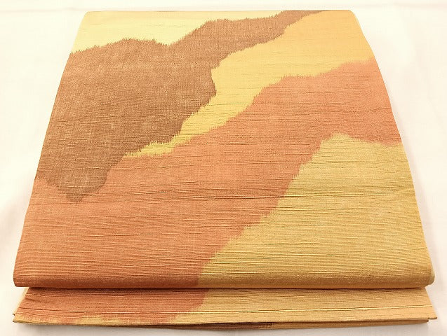 平和屋着物◎全通柄袋帯 紬地 道長文様 正絹 逸品 BAAL3128if