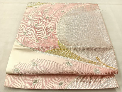 平和屋着物◎六通柄袋帯 唐織 孔雀 金銀糸 正絹 逸品 BAAL3183if