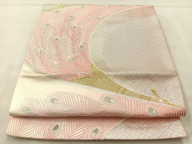 平和屋着物◎六通柄袋帯 唐織 孔雀 金銀糸 正絹 逸品 BAAL3183if