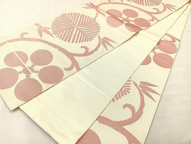 平和屋着物◎六通柄 本袋帯 笹蔓 正絹 逸品 BAAL4108if